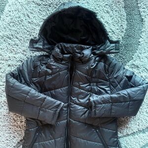 Women's Helios Paffuto Heated Winter Coat Size XL Black Removeable Hood Warm